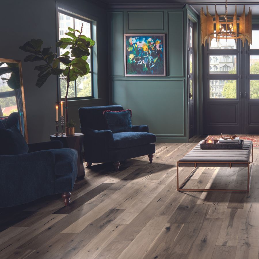 Hardwood floors in a living room